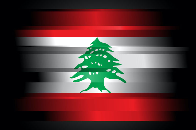 Abstract Flag of Lebanon on black background